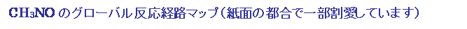 テキスト ボックス: CH3NOのグローバル反応経路マップ（紙面の都合で一部割愛しています）